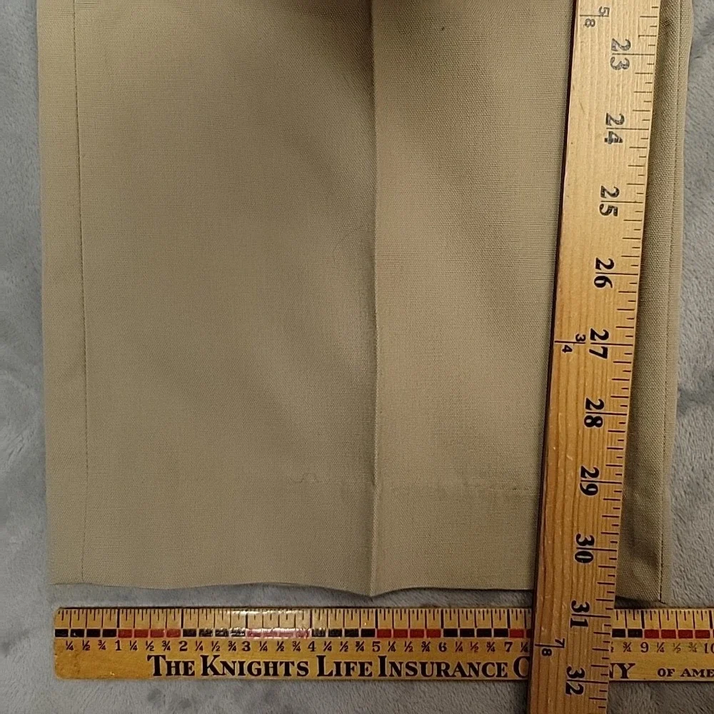 VTG Unbranded Flat Front‎ Chino Trousers Men 34x31 Tan Khaki Casual Made In USA